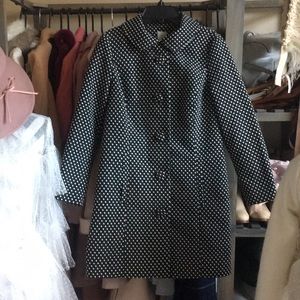 Black and White Polka Dot Coat